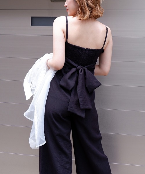 イエナ★バックリボンオールインワンブラック イエナ☆バックリボンオールインワンブラック