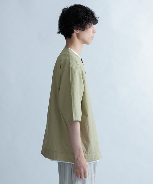 FORK&SPOON（フォークアンドスプーン）の「FORK&SPOON　ノーカラータックシャツ（シャツ/ブラウス・メンズ・パープル/ブラック/ベージュ・4/5）」の10枚目の写真