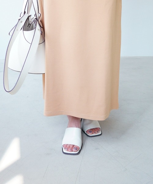 IAMUSE（アイアミューズ）の「ボートネック×ハーフスリーブ/クルーネック×フレンチスリーブ ロングワンピース S0071【IAMUSE】（ワンピース・レディース・ベージュ/グリーン/ブラック/ブラック系1・FREE）」の9枚目の写真