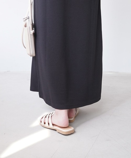 IAMUSE（アイアミューズ）の「ボートネック×ハーフスリーブ/クルーネック×フレンチスリーブ ロングワンピース S0071【IAMUSE】（ワンピース・レディース・ベージュ/グリーン/ブラック/ブラック系1・FREE）」の16枚目の写真