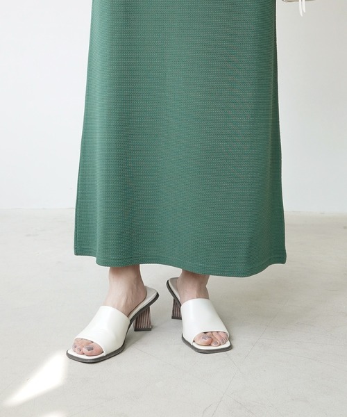 IAMUSE（アイアミューズ）の「ボートネック×ハーフスリーブ/クルーネック×フレンチスリーブ ロングワンピース S0071【IAMUSE】（ワンピース・レディース・ベージュ/グリーン/ブラック/ブラック系1・FREE）」の21枚目の写真