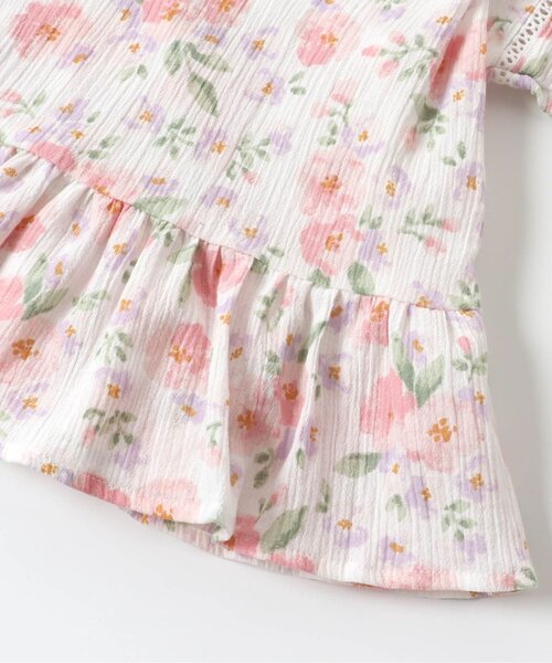 Ampersand（アンパサンド）の「フラワー柄甚平（浴衣・キッズ・ネイビー/オフホワイト・90/100/110/120/80/130/140）」の14枚目の写真