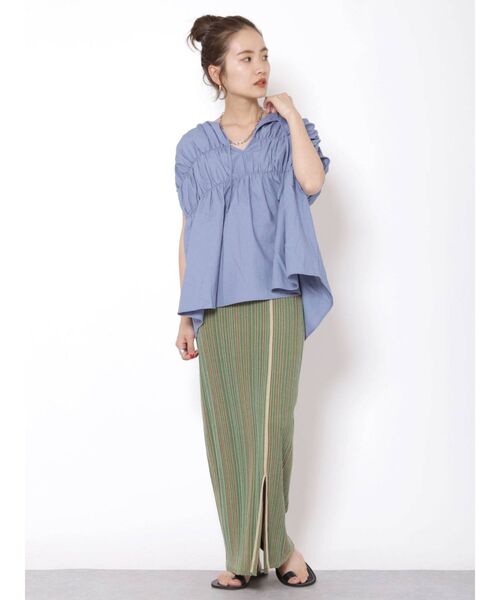 Ungrid（アングリッド）の「リネン混ギャザーノースリブラウス（シャツ/ブラウス・レディース・イエロー/ブルー/アイボリー・FREE）」の15枚目の写真