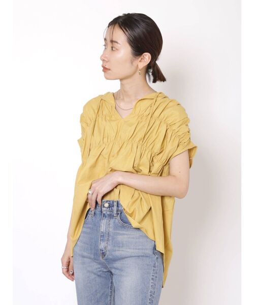 Ungrid（アングリッド）の「リネン混ギャザーノースリブラウス（シャツ/ブラウス・レディース・イエロー/ブルー/アイボリー・FREE）」の18枚目の写真