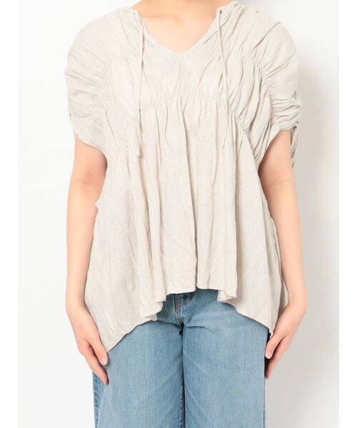 Ungrid（アングリッド）の「リネン混ギャザーノースリブラウス（シャツ/ブラウス・レディース・イエロー/ブルー/アイボリー・FREE）」の13枚目の写真