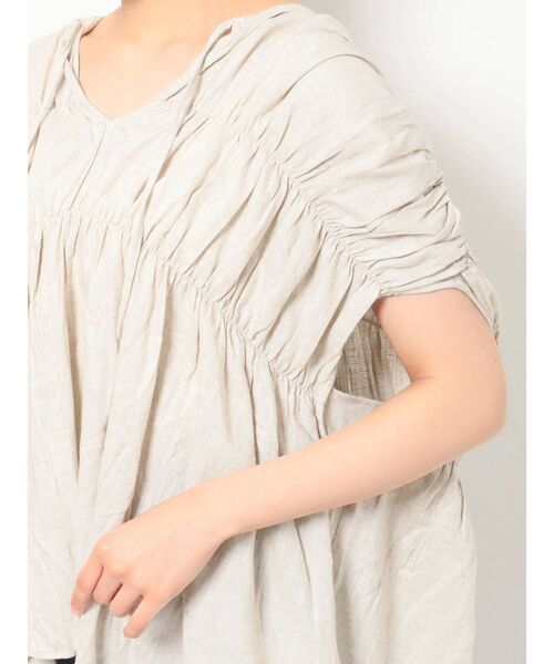 Ungrid（アングリッド）の「リネン混ギャザーノースリブラウス（シャツ/ブラウス・レディース・イエロー/ブルー/アイボリー・FREE）」の16枚目の写真