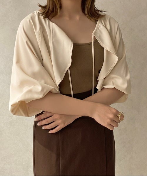 apres jour clair(アプレジュールクレア)の「【apres jour clair】ボレロブラウス【ZOZOTOWN限定アイテム】(シャツ/ブラウス・レディース・ベージュ/アイボリー/ブラック・X-LARGE/フリー)」の9枚目の写真