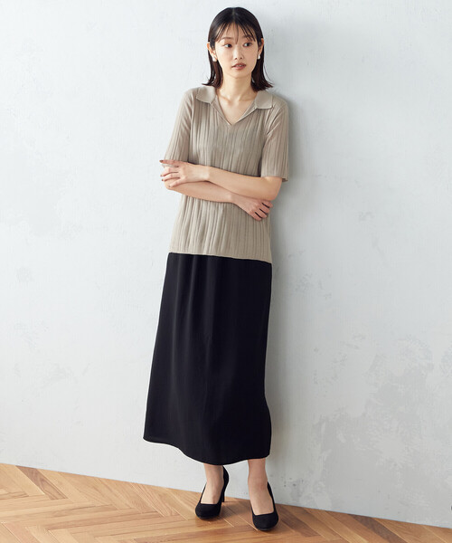 COMME CA ISM（コムサイズム）の「Ｉラインスカート（スカート・レディース・ブラック/ベージュ/ネイビー/グリーン・S/M/L）」の5枚目の写真