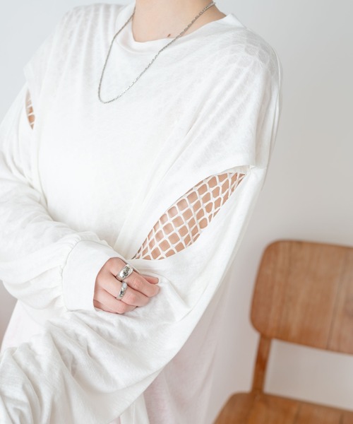 WEGO(ウィゴー)の「WEGO/2WAYカットアウトスラブロンT(Tシャツ/カットソー・レディース・ホワイト/ブラック/ライム・FREE)」の9枚目の写真