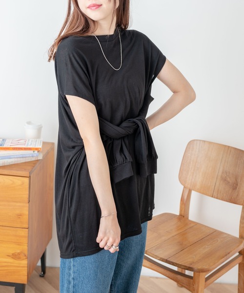 WEGO(ウィゴー)の「WEGO/2WAYカットアウトスラブロンT(Tシャツ/カットソー・レディース・ホワイト/ブラック/ライム・FREE)」の12枚目の写真