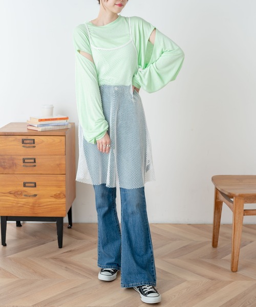 WEGO(ウィゴー)の「WEGO/2WAYカットアウトスラブロンT(Tシャツ/カットソー・レディース・ホワイト/ブラック/ライム・FREE)」の14枚目の写真