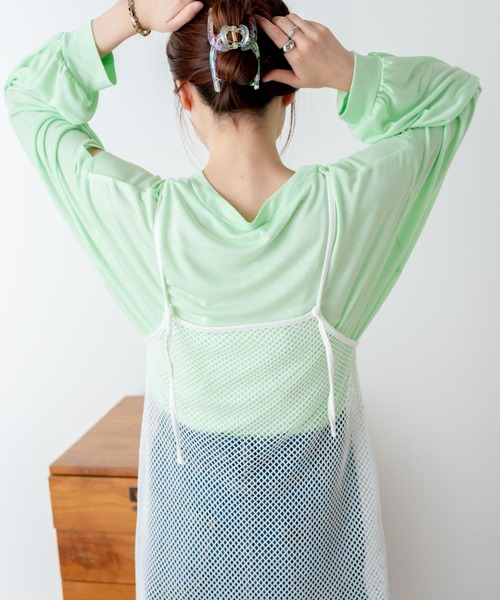 WEGO(ウィゴー)の「WEGO/2WAYカットアウトスラブロンT(Tシャツ/カットソー・レディース・ホワイト/ブラック/ライム・FREE)」の5枚目の写真