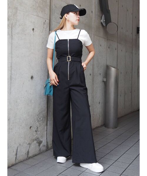 EVRIS（エヴリス）の「ベアオールインワン（サロペット/オーバーオール・レディース・ブラック/ブラウン/アイボリー・FREE）」の3枚目の写真