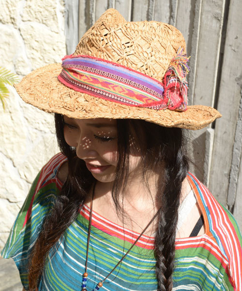 チャイハネ（チャイハネ）の「【チャイハネ】アミーゴ中折れペーパーハット（ハット・レディース・ブラウン/ベージュ・FREE）」の15枚目の写真