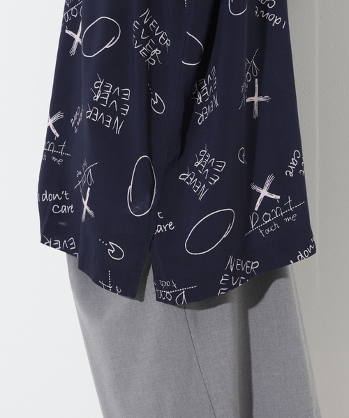 Oriens JOURNAL STANDARD(オリエンス ジャーナルスタンダード)の「Scrawl S/S Shirt(シャツ/ブラウス・メンズ・ホワイト/ネイビー・MEDIUM/LARGE)」の4枚目の写真