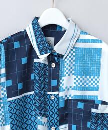 6（ロク）の「＜6(ROKU)＞PATTERN BLOCK SHIRT/シャツ（シャツ 
