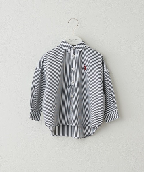 U.S. POLO ASSN.（ユーエスポロアッスン）の「【KIDS】【U.S. POLO ASSN/ユーエスポロアッスン】刺繍ストライプオーバーシャツ（シャツ/ブラウス・キッズ・ピンク/ブラック/ネイビー/オレンジ/サックスブルー/ブルー/キャメル/ホワイト/ブルー系その他・140/100/150/120）」の20枚目の写真