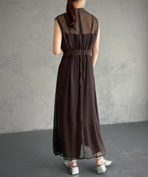 &g'aime（アンジェム）の「【&g’aime】シアーレイヤードワンピース（ワンピース・レディース・ブラック/ブラウン/チャコール・FREE）」の10枚目の写真