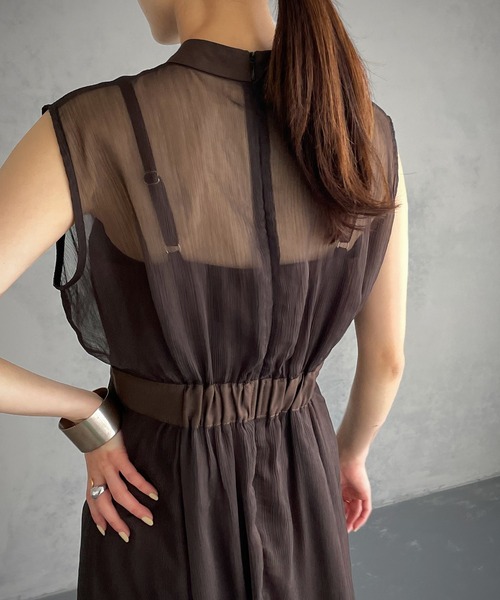 &g'aime（アンジェム）の「【&g’aime】シアーレイヤードワンピース（ワンピース・レディース・ブラック/ブラウン/チャコール・FREE）」の16枚目の写真