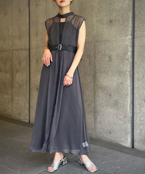 &g'aime（アンジェム）の「【&g’aime】シアーレイヤードワンピース（ワンピース・レディース・ブラック/ブラウン/チャコール・FREE）」の7枚目の写真