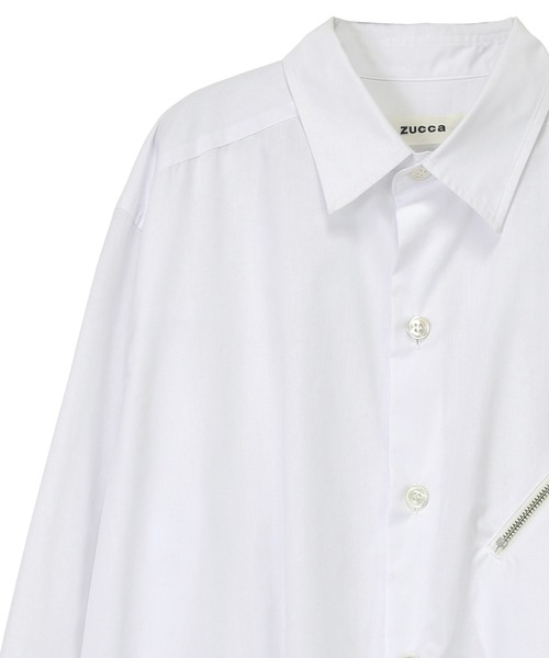 ZUCCa(ズッカ)の「スタッズシャツ/ワンピース(シャツワンピース・レディース・ホワイト/ネイビー・M size)」の11枚目の写真