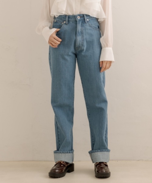 OLIVE des OLIVE（オリーブデオリーブ）の「ロールアップデニムパンツ（デニムパンツ・レディース・ブルー/ワンウォッシュ・SMALL/MEDIUM）」の2枚目の写真