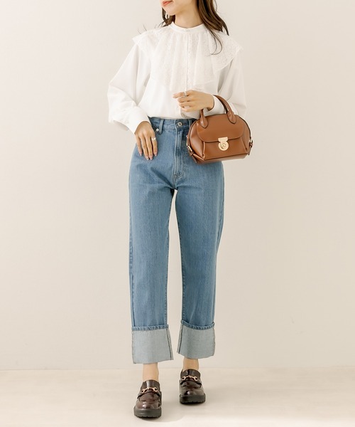 OLIVE des OLIVE（オリーブデオリーブ）の「ロールアップデニムパンツ（デニムパンツ・レディース・ブルー/ワンウォッシュ・SMALL/MEDIUM）」の3枚目の写真