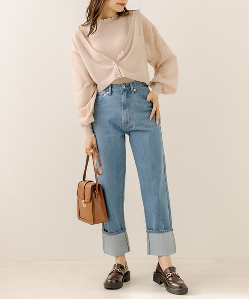 OLIVE des OLIVE（オリーブデオリーブ）の「ロールアップデニムパンツ（デニムパンツ・レディース・ブルー/ワンウォッシュ・SMALL/MEDIUM）」の10枚目の写真