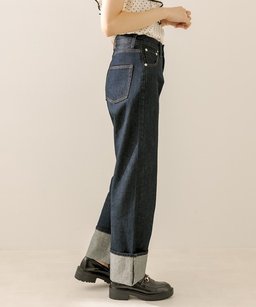 OLIVE des OLIVE（オリーブデオリーブ）の「ロールアップデニムパンツ（デニムパンツ・レディース・ブルー/ワンウォッシュ・SMALL/MEDIUM）」の21枚目の写真