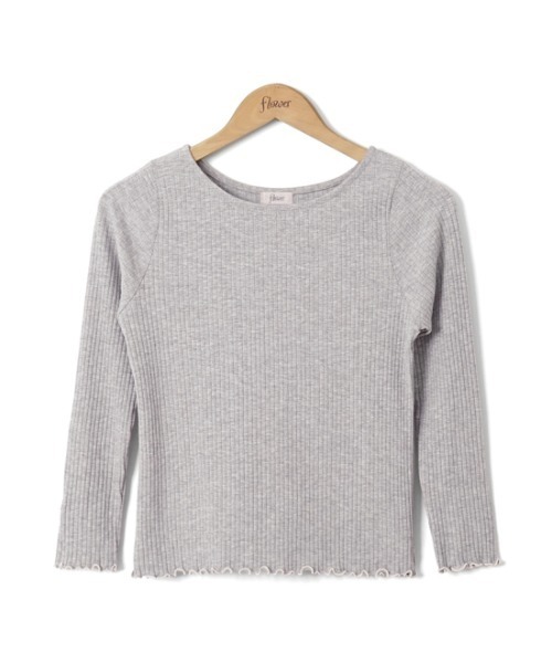 flower(フラワー)の「フラワーイニシャルトップ(Tシャツ/カットソー・レディース・アイボリー/グレー・FREE)」の13枚目の写真