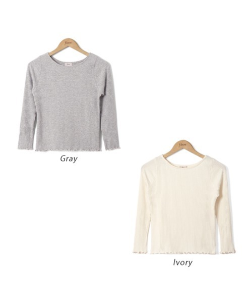 flower(フラワー)の「フラワーイニシャルトップ(Tシャツ/カットソー・レディース・アイボリー/グレー・FREE)」の11枚目の写真