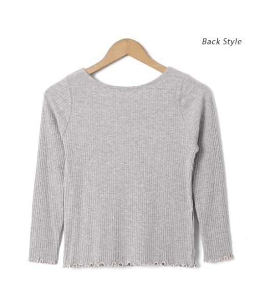 flower(フラワー)の「フラワーイニシャルトップ(Tシャツ/カットソー・レディース・アイボリー/グレー・FREE)」の14枚目の写真