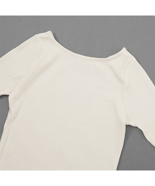 flower(フラワー)の「フラワーイニシャルトップ(Tシャツ/カットソー・レディース・アイボリー/グレー・FREE)」の18枚目の写真