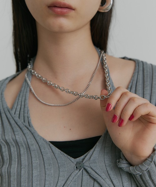 金属アレルギー対応 品のある首元を。スクエアチェーン クレッシェンド