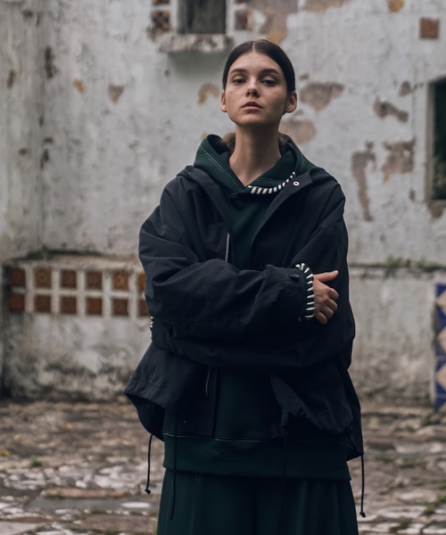 shiki tokyo（シキトウキョウ）の「Oversized Handstitch Double Hood Parkar / オーバーサイズハンドステッチダブルフードパーカー（パーカー・メンズ・グリーン/テラコッタ・SMALL/MEDIUM/LARGE）」の18枚目の写真