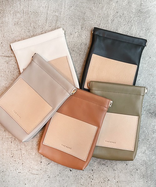 the case（ザケース）の「小物がスッキリまとまるコスメポーチ Leather Pocket Pouch（ポーチ・レディース・ブラック/ブラウン/アイボリー/グレイッシュベージュ/カーキ・FREE）」の16枚目の写真