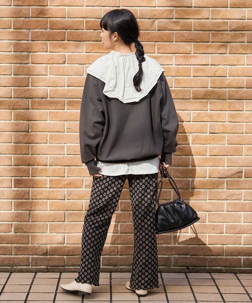 FREAK'S STORE（フリークスストア）の「2wayダブルフリルリボンカットTEE（Tシャツ/カットソー・レディース・オフホワイト/ブラック/ピンク・ﾌﾘ-）」の6枚目の写真