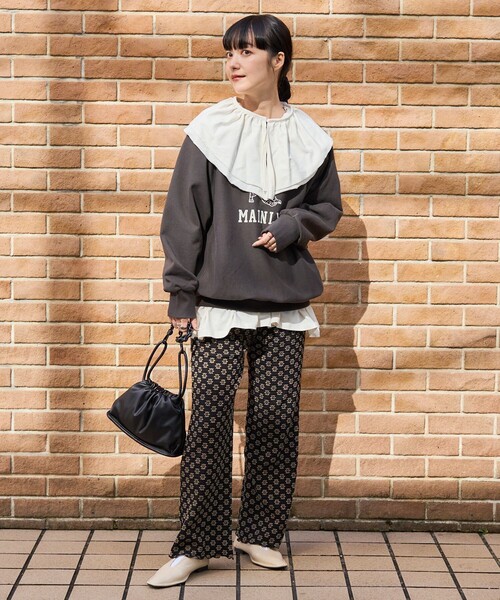 FREAK'S STORE（フリークスストア）の「2wayダブルフリルリボンカットTEE（Tシャツ/カットソー・レディース・オフホワイト/ブラック/ピンク・ﾌﾘ-）」の7枚目の写真