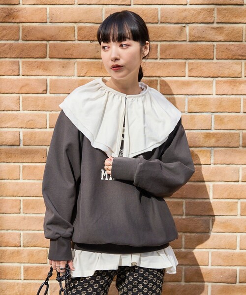 FREAK'S STORE（フリークスストア）の「2wayダブルフリルリボンカットTEE（Tシャツ/カットソー・レディース・オフホワイト/ブラック/ピンク・ﾌﾘ-）」の10枚目の写真