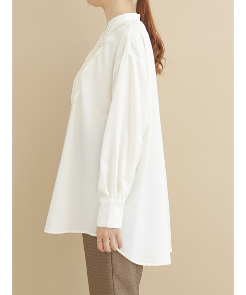 Te chichi(テチチ)の「ピンタックチュニックシャツ(チュニック・レディース・カーキ/チャコール/オフホワイト・フリ-)」の10枚目の写真