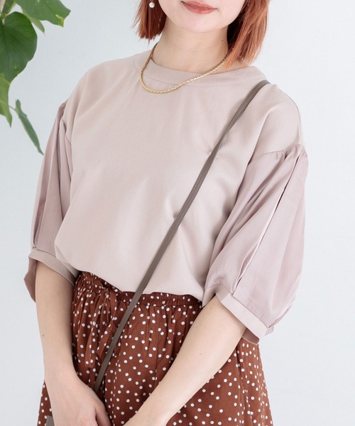 Paradise Picnic（パラダイスピクニック）の「サテン切替ビッグプルオーバー（Tシャツ/カットソー・レディース・ブラック/ベージュ/パープル・FREE）」の3枚目の写真