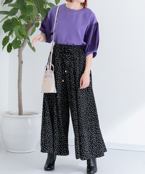 Paradise Picnic（パラダイスピクニック）の「サテン切替ビッグプルオーバー（Tシャツ/カットソー・レディース・ブラック/ベージュ/パープル・FREE）」の13枚目の写真