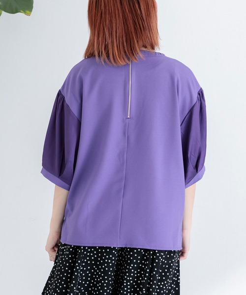 Paradise Picnic（パラダイスピクニック）の「サテン切替ビッグプルオーバー（Tシャツ/カットソー・レディース・ブラック/ベージュ/パープル・FREE）」の5枚目の写真