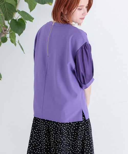 Paradise Picnic（パラダイスピクニック）の「サテン切替ビッグプルオーバー（Tシャツ/カットソー・レディース・ブラック/ベージュ/パープル・FREE）」の7枚目の写真