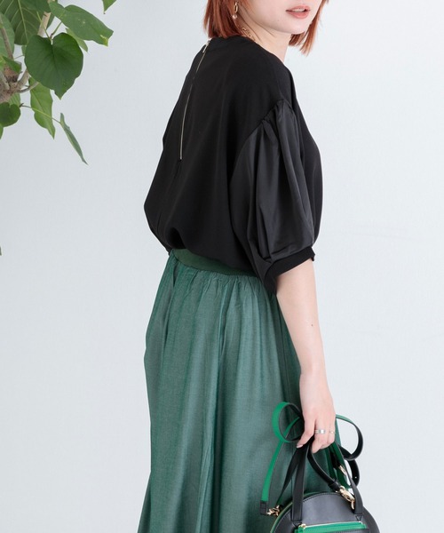 Paradise Picnic（パラダイスピクニック）の「サテン切替ビッグプルオーバー（Tシャツ/カットソー・レディース・ブラック/ベージュ/パープル・FREE）」の8枚目の写真