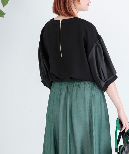 Paradise Picnic（パラダイスピクニック）の「サテン切替ビッグプルオーバー（Tシャツ/カットソー・レディース・ブラック/ベージュ/パープル・FREE）」の10枚目の写真