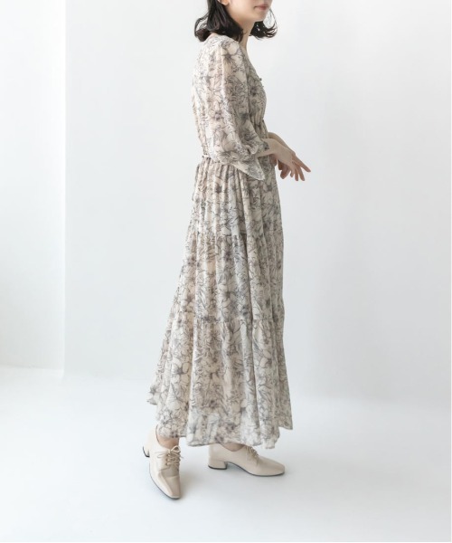 RANDA(ランダ)の「フラワープリントワンピース(ワンピース・レディース・ブラック/ベージュ/ピンク・1/0)」の15枚目の写真