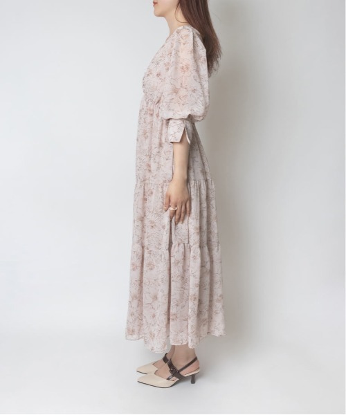 RANDA(ランダ)の「フラワープリントワンピース(ワンピース・レディース・ブラック/ベージュ/ピンク・1/0)」の10枚目の写真