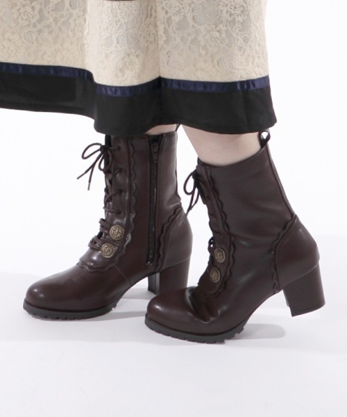axes femme（アクシーズファム）の「ナポレオンレースアップブーツ（ブーツ・レディース・ブラック/ブラウン/キナリ・MEDIUM/LARGE）」の3枚目の写真