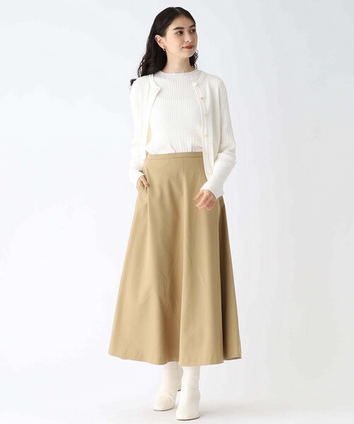 OPAQUE.CLIP（オペークドットクリップ）の「◆スクエアトゥ円柱ヒールショートブーツ（ブーツ・レディース・ベージュ系6/ホワイト/ブラック系6・03/02）」の9枚目の写真